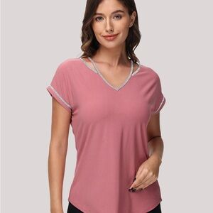 New with tags Love Scarlett Rhinestone Trim Dolman Cool Top